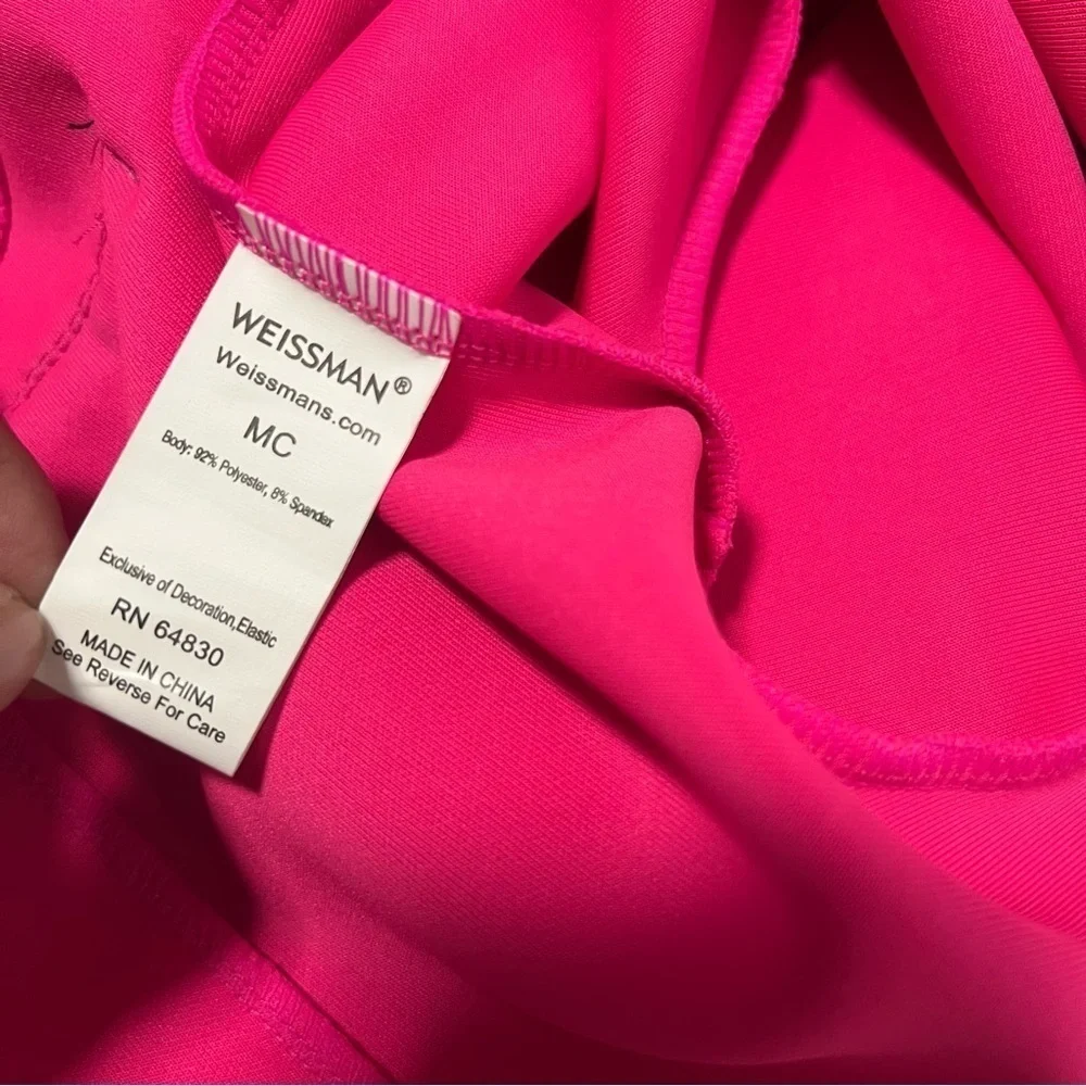 Weissman Dance Costume Girls Hot Pink MC Med 11-12 Jazz Sequin Tap Spandex 14335